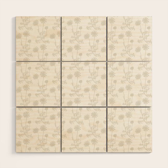 White Floral Botanical Wild Daisies Cottage Pattern Petite Wood Wall Art Gallery Image 1