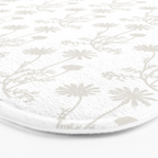 White Floral Botanical Wild Daisies Cottage Pattern Petite Bath Mat Gallery Image 3