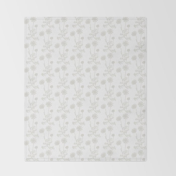 White Floral Botanical Wild Daisies Cottage Pattern Petite Throw Blanket Gallery Image 2