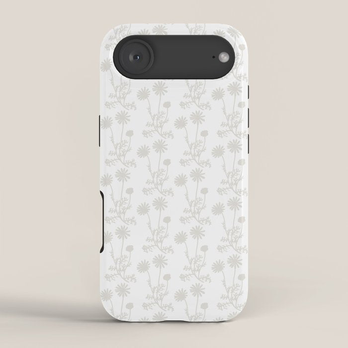 White Floral Botanical Wild Daisies Cottage Pattern Petite iPhone Case Gallery Image 2