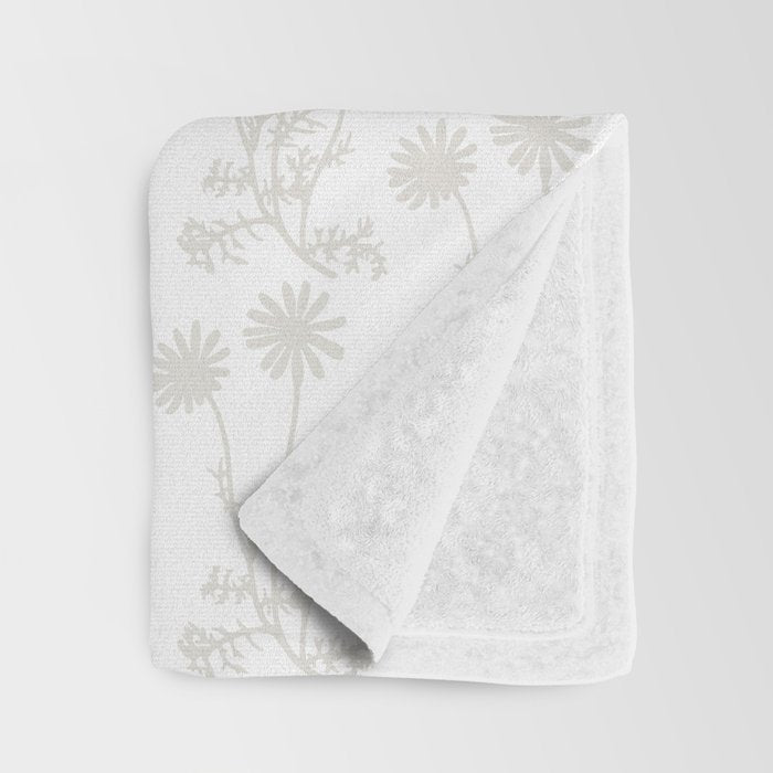 White Floral Botanical Wild Daisies Cottage Pattern Petite Throw Blanket Gallery Image 3