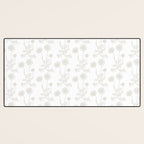 White Floral Botanical Wild Daisies Cottage Pattern Petite Desk Mat Gallery Image 3
