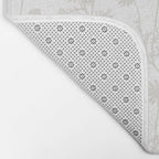 White Floral Botanical Wild Daisies Cottage Pattern Petite Bath Mat Gallery Image 2