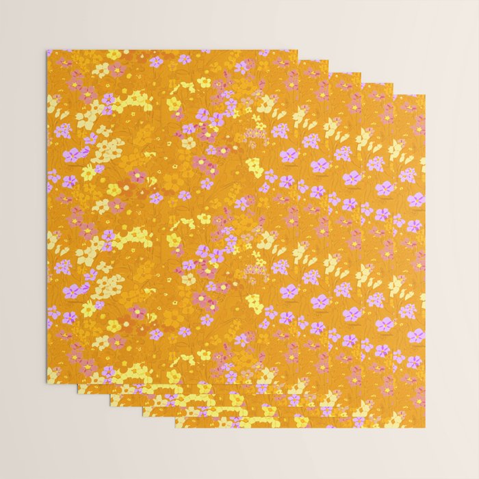Summer Garden (Orange) Wrapping Paper Gallery Image 3