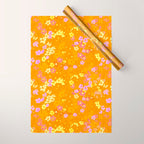 Summer Garden (Orange) Wrapping Paper Gallery Image 1