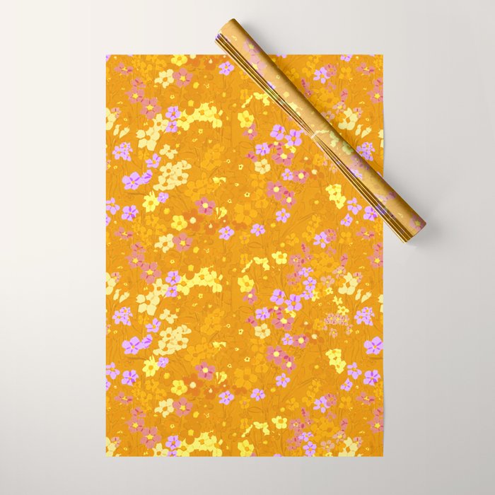 Summer Garden (Orange) Wrapping Paper Gallery Image 1