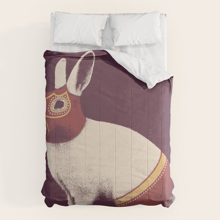 Lapin Catcheur (Rabbit Wrestler) Comforter Gallery Image 1