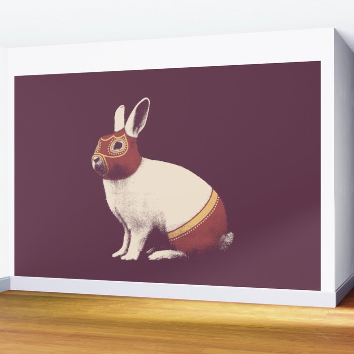 Lapin Catcheur (Rabbit Wrestler) Wall Mural Gallery Image 2