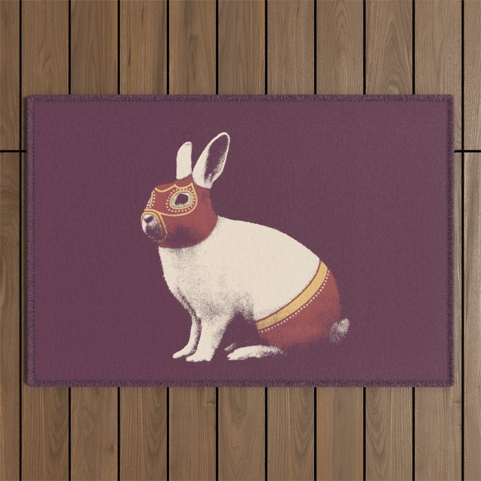 Lapin Catcheur (Rabbit Wrestler) Outdoor Rug Gallery Image 1