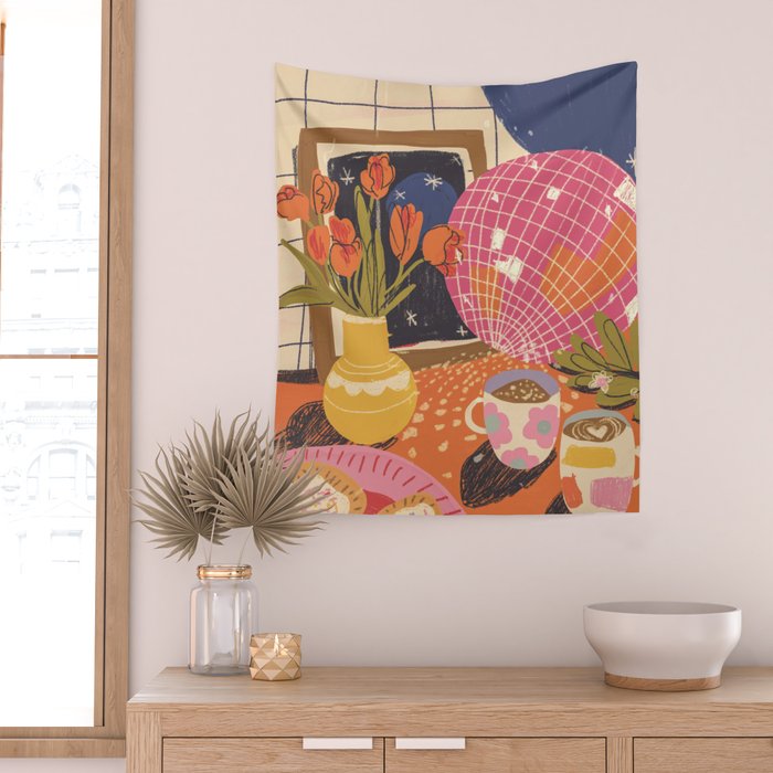 Disco night Wall Tapestry Gallery Image 2