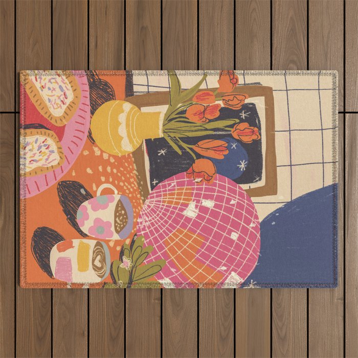 Disco night Outdoor Rug Gallery Image 1
