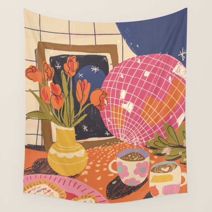 Disco night Wall Tapestry Gallery Image 4