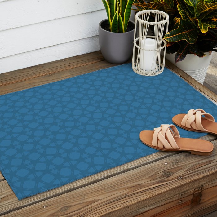 Celestial Blue Rippling Wave Pattern Outdoor Rug Gallery Image 2