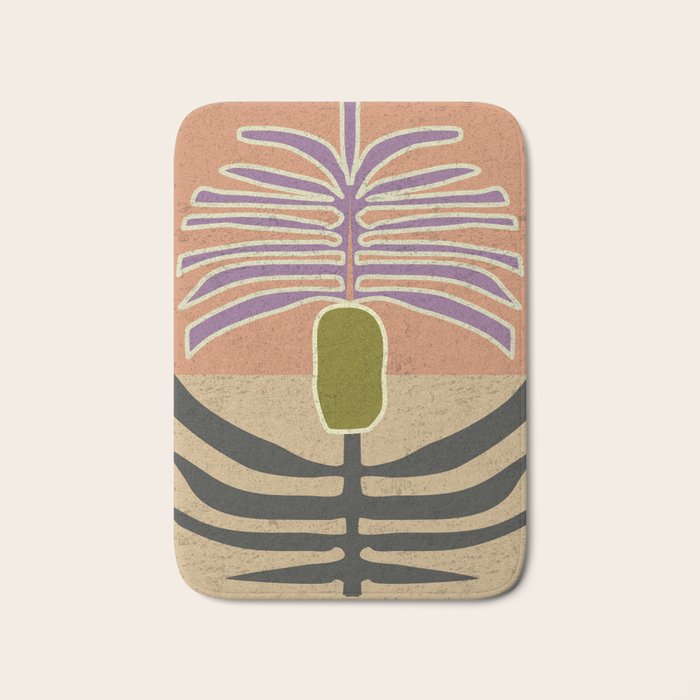 Stylized Palm Tree Bath Mat Gallery Image 1