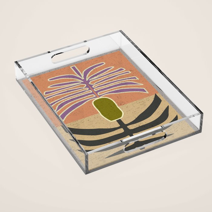 Stylized Palm Tree Acrylic Tray Gallery Image 1