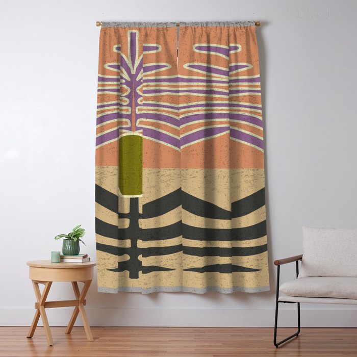 Stylized Palm Tree Window Curtain Gallery Image 5