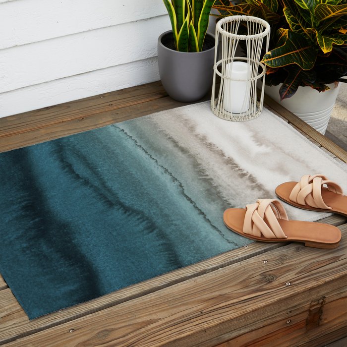 WITHIN THE TIDES - CRASHING WAVES TEAL Outdoor Rug Gallery Image 2