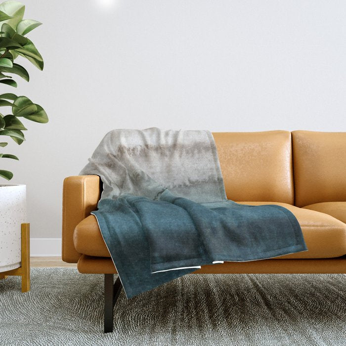 WITHIN THE TIDES - CRASHING WAVES TEAL Throw Blanket Gallery Image 1