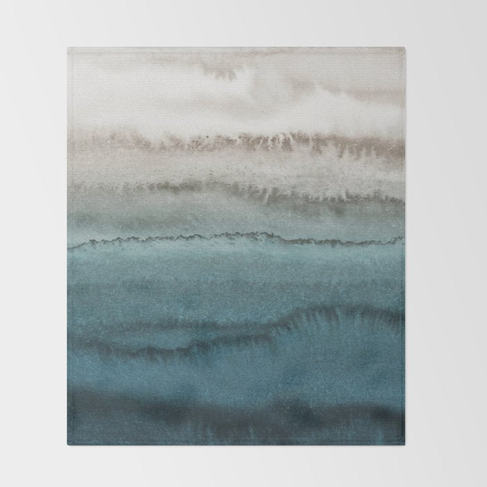 WITHIN THE TIDES - CRASHING WAVES TEAL Throw Blanket Gallery Image 2