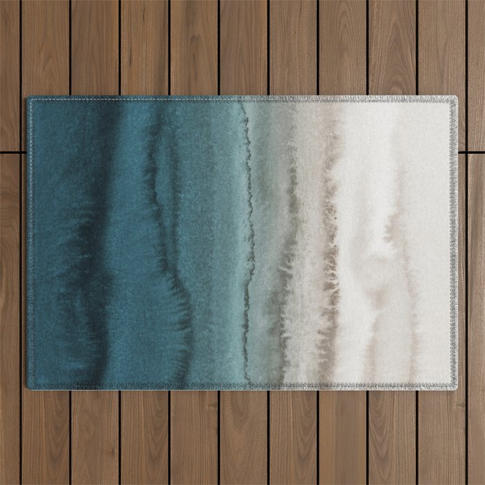 WITHIN THE TIDES - CRASHING WAVES TEAL Outdoor Rug Gallery Image 1