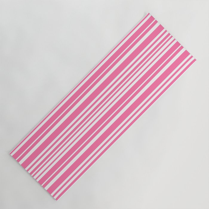 Classic Stripes XXXIII - 90s Barbie Pink Yoga Mat Gallery Image 1