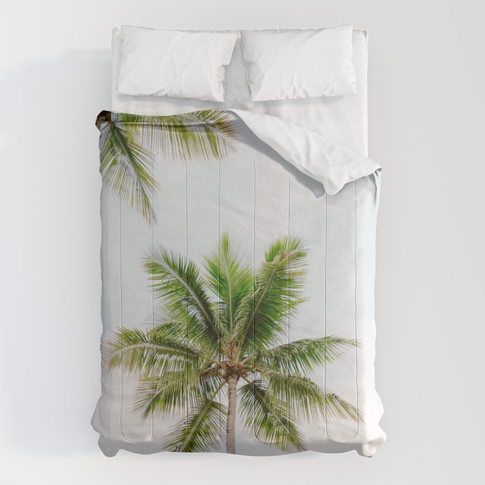 For the love of palm trees | Dominican Republic travel photography print | Summer time Comforter Gallery Image 1