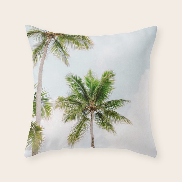 For the love of palm trees | Dominican Republic travel photography print | Summer time Throw Pillow Gallery Image 6