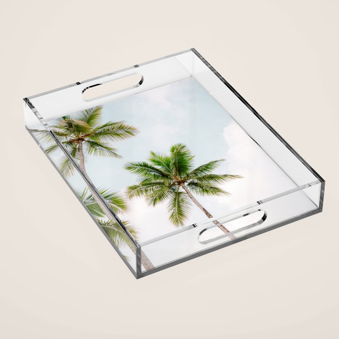 For the love of palm trees | Dominican Republic travel photography print | Summer time Acrylic Tray Gallery Image 1