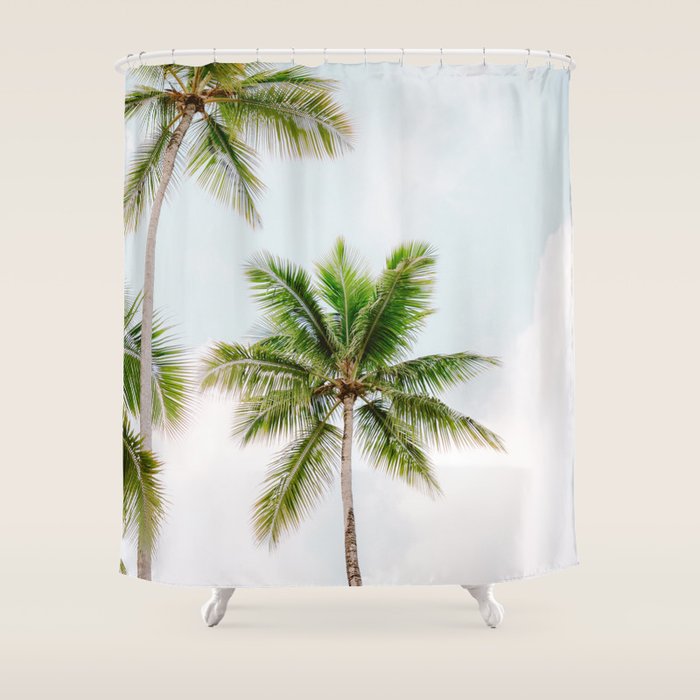 For the love of palm trees | Dominican Republic travel photography print | Summer time Shower Curtain Gallery Image 1