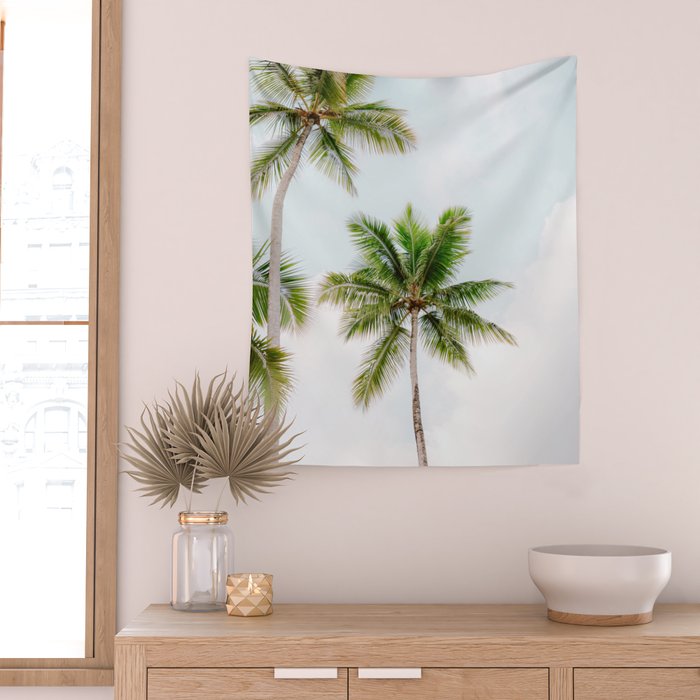 For the love of palm trees | Dominican Republic travel photography print | Summer time Wall Tapestry Gallery Image 2