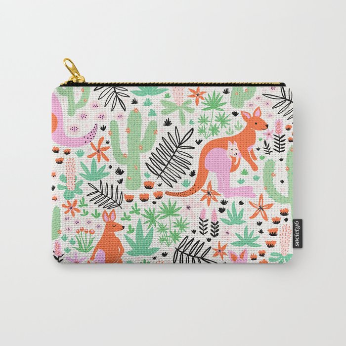 Kangaroo Cute Australian Animal Pattern Carry All Pouch Gallery Image 1