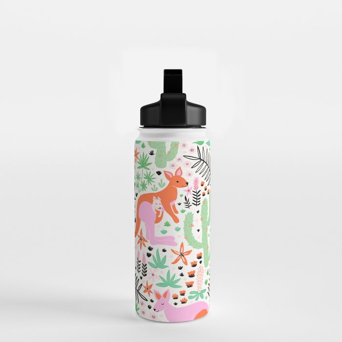 Kangaroo Cute Australian Animal Pattern Water Bottle Gallery Image 2