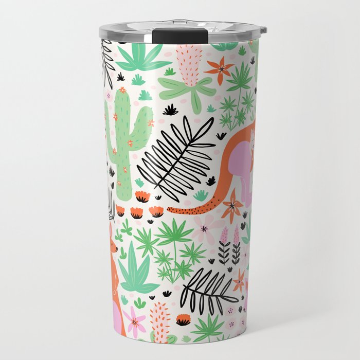Kangaroo Cute Australian Animal Pattern Travel Mug Gallery Image 1