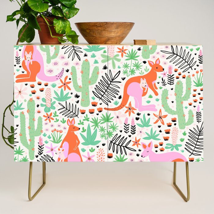 Kangaroo Cute Australian Animal Pattern Credenza Gallery Image 1