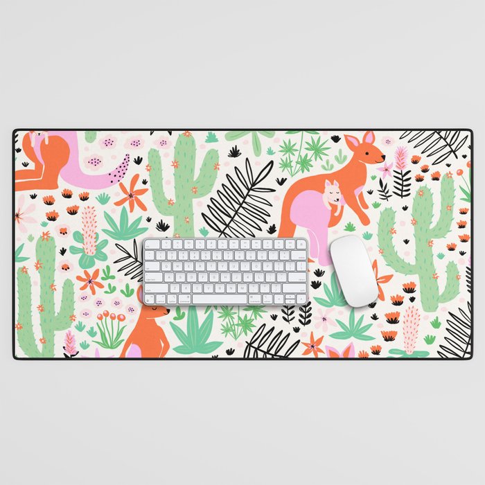 Kangaroo Cute Australian Animal Pattern Desk Mat Gallery Image 1
