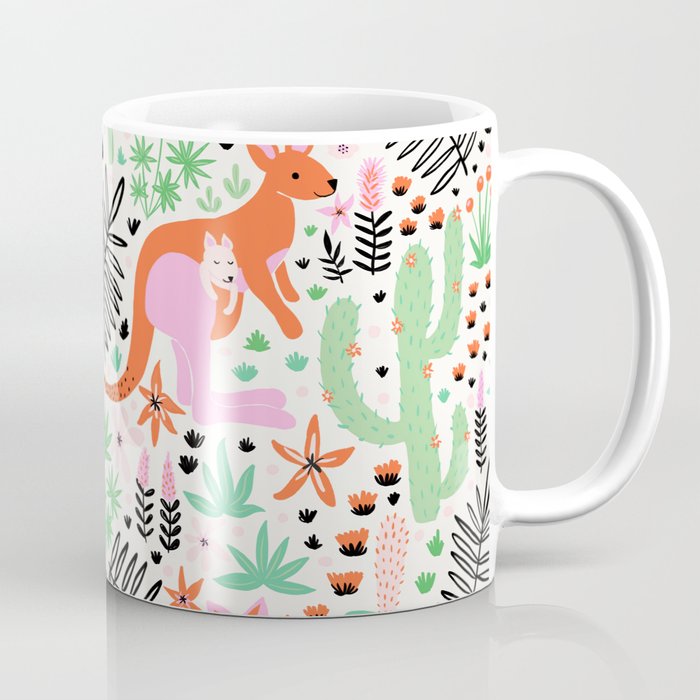 Kangaroo Cute Australian Animal Pattern Coffee Mug Gallery Image 1