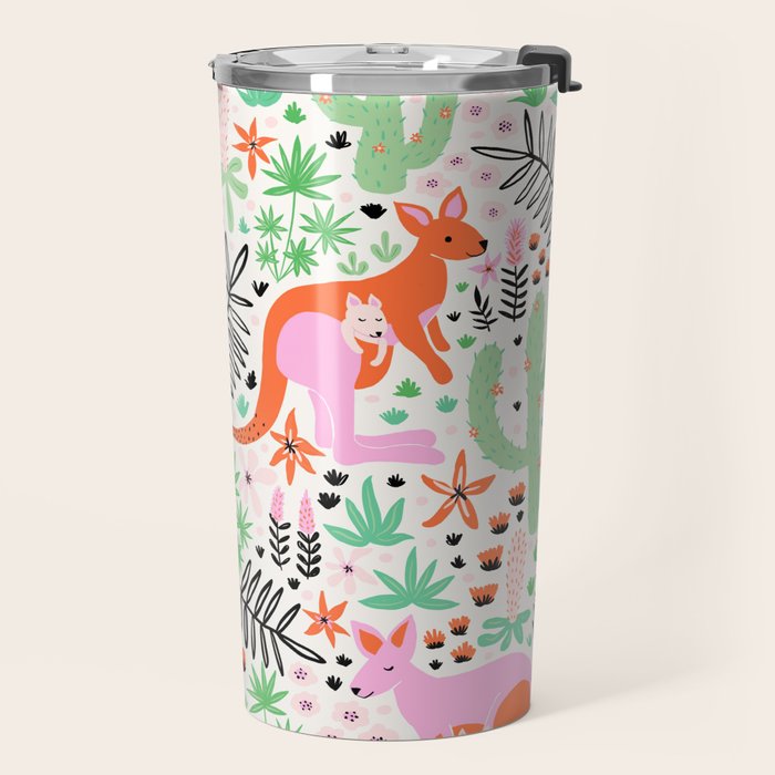 Kangaroo Cute Australian Animal Pattern Travel Mug Gallery Image 2
