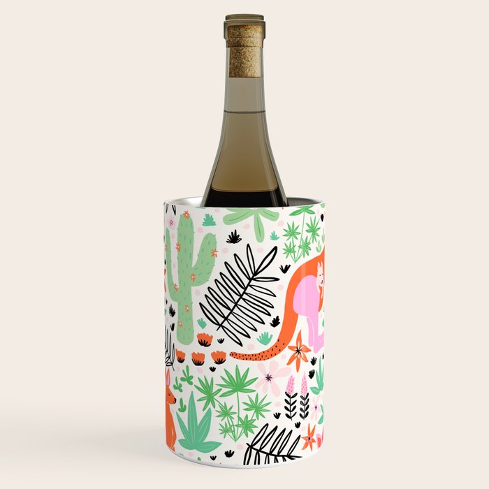 Kangaroo Cute Australian Animal Pattern Wine Chiller Gallery Image 1