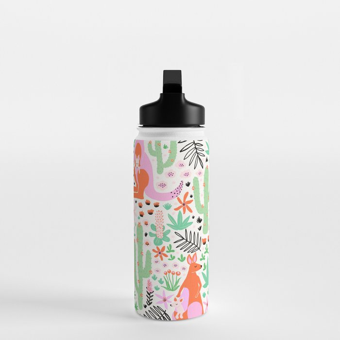 Kangaroo Cute Australian Animal Pattern Water Bottle Gallery Image 3