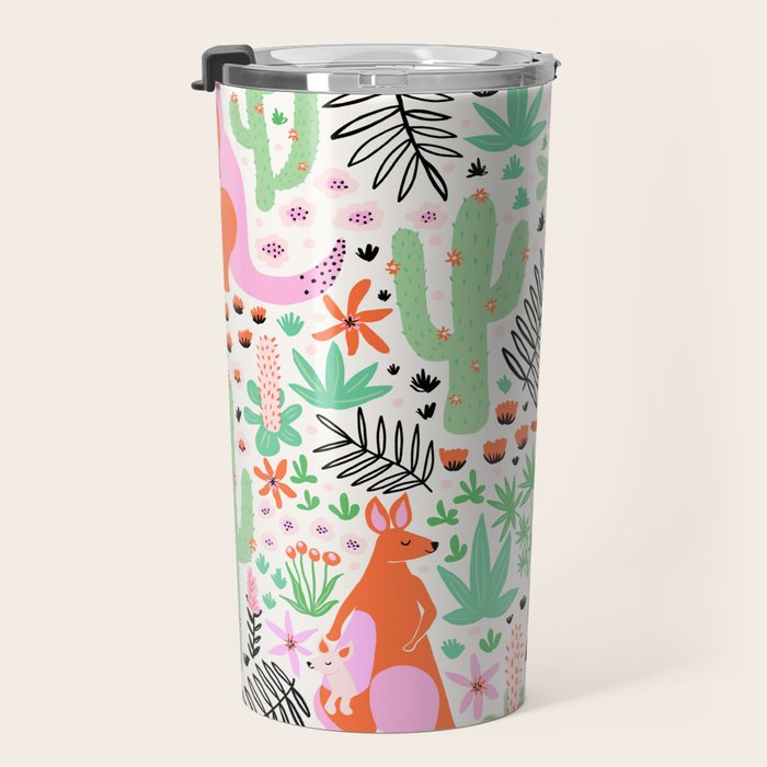 Kangaroo Cute Australian Animal Pattern Travel Mug Gallery Image 3