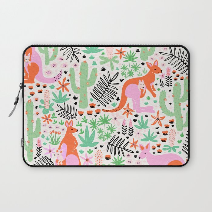 Kangaroo Cute Australian Animal Pattern Laptop Sleeve Gallery Image 1