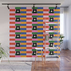 Mod Color Blocked Flower Pattern Wall Mural Gallery Image 1