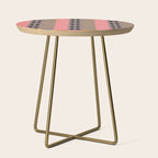 Mod Color Blocked Flower Pattern Side Table Gallery Image 1