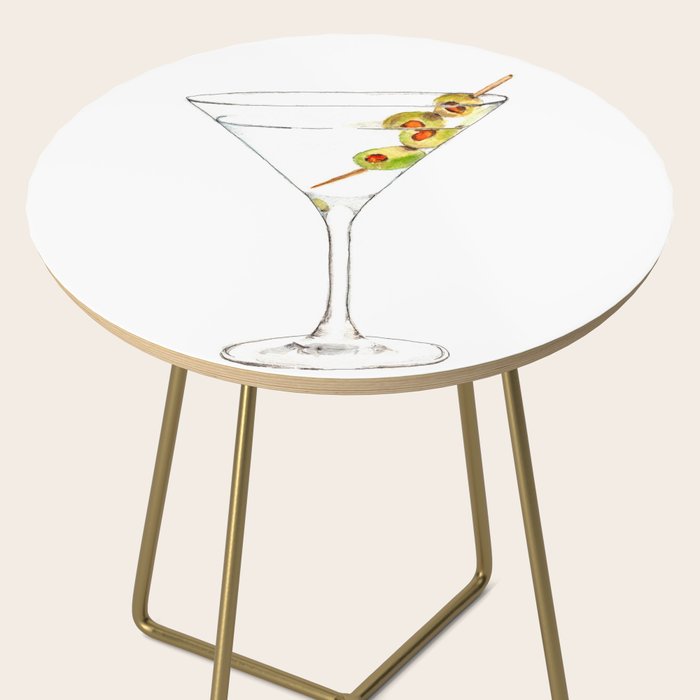 Cocktails. Martini. Watercolor Painting. Side Table Gallery Image 2