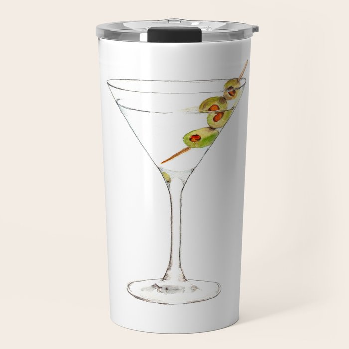 Cocktails. Martini. Watercolor Painting. Travel Mug Gallery Image 1