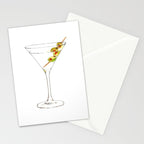 Cocktails. Martini. Watercolor Painting. Stationery Card Gallery Image 2