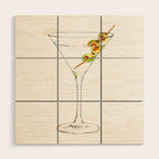 Cocktails. Martini. Watercolor Painting. Wood Wall Art Gallery Image 1