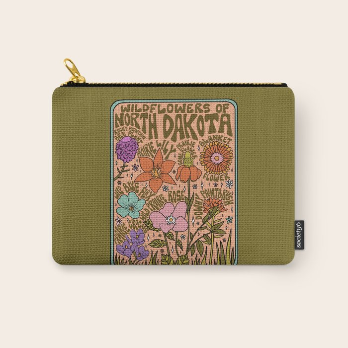 North Dakota Wildflowers Carry All Pouch Gallery Image 1