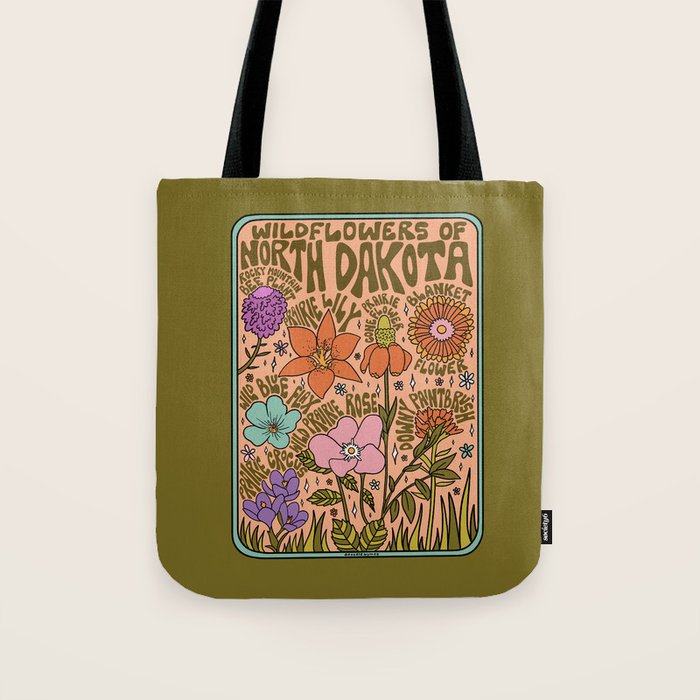 North Dakota Wildflowers Tote Bag Gallery Image 1