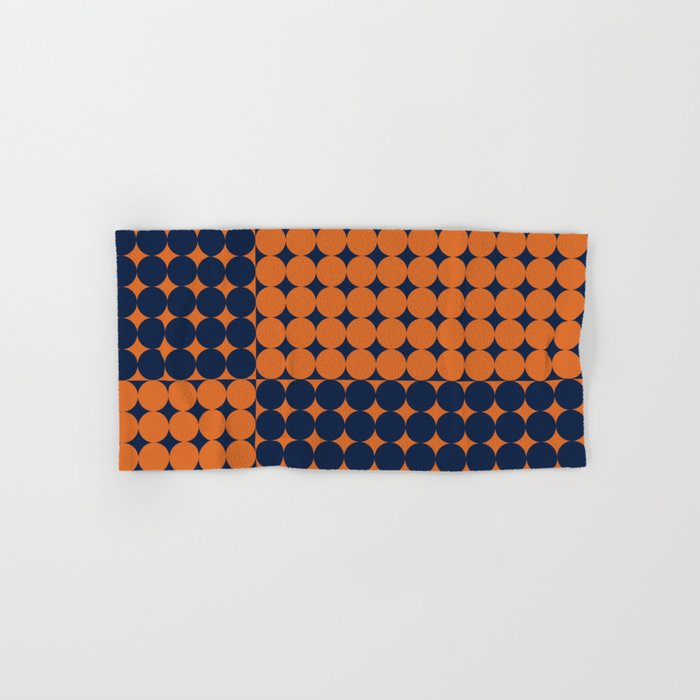 Abstraction Shapes 30 in vintage Orange and Navy Blue Bath Towel Gallery Image 1